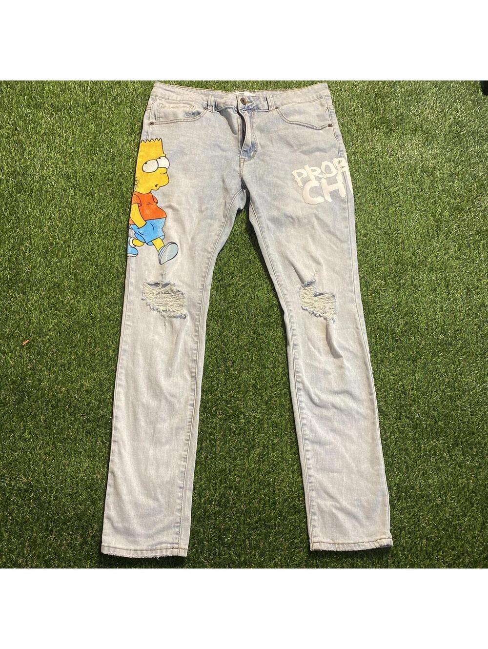 Bart Simpson “Problem Child” Distressed Jeans